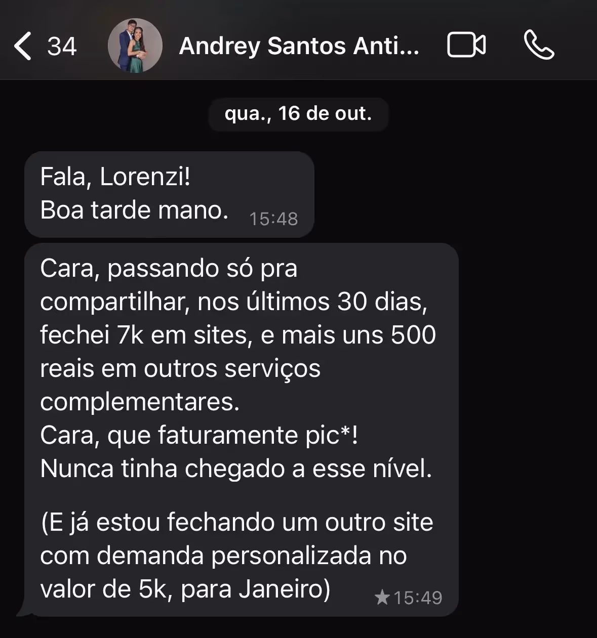 Andrey — 30 dias