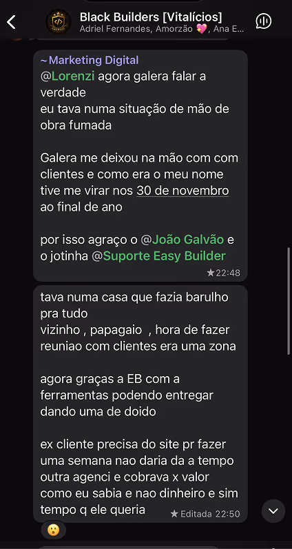 Depoimento sobre entregar melhor usando Easy Builder